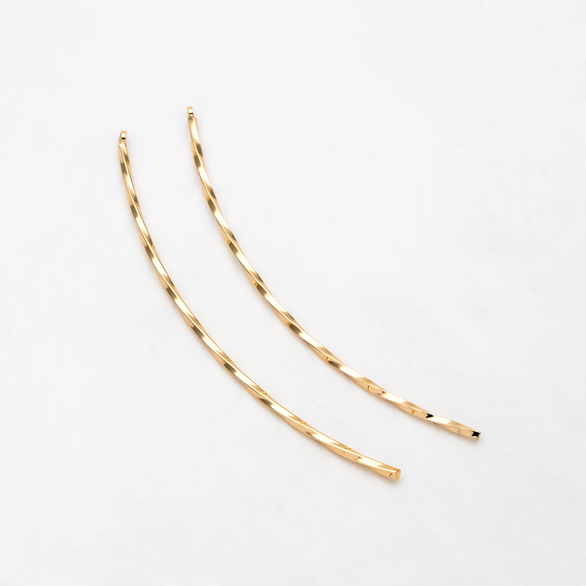 10pcs Gold plated Brass Twist Bar Pendants 66x10mm, Earring Component Charms (GB-454-D)
